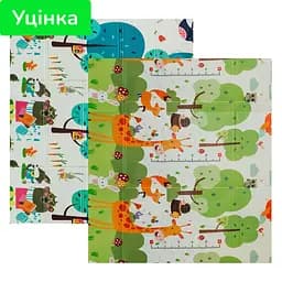 Уценка. Детский двухсторонний складной коврик Poppet Веселая жирафа и Загадочный лес, 200x180x1 см (PP009-200)
