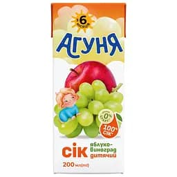 Сок Агуня Яблоко-виноград, 200 мл