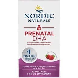 Жирные кислоты Nordic Naturals Prenatal DHA 90 капсул Клубника