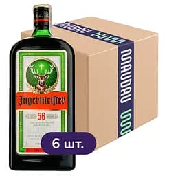 Упаковка ликера Jagermeister 35% 6 л (1 л х 6 шт.)