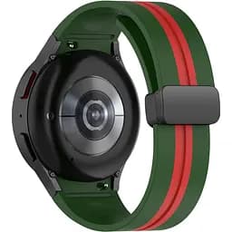 Браслет Cls-line-black для Samsung Galaxy Watch 4 - зелено-червоний ширина кріплення 20мм силікон Watchbands (W36-0WB21134651)