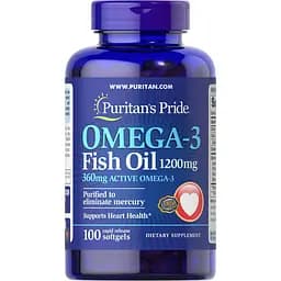Жирные кислоты Puritan's Pride Omega 3 Fish Oil 1200 mg 100 капсул