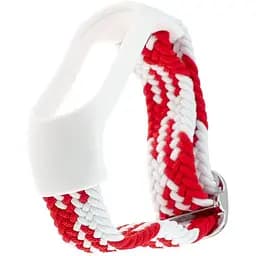 Ремінець Braided Buckle Enhanced Mi Band 3/4/5/6/7 Білий Червоний