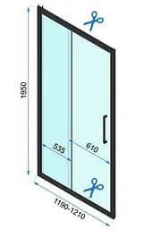 Душова кабіна Rea Rapid Slide 100x120 black REA-K6423 + REA-K6402, Чорний матовий, Універсальна, прозрачний, Чорний матовий - мініатюра 6