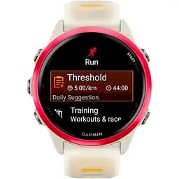 Смарт-годинник Garmin Forerunner 570 42mm Raspberry Aluminum with Translucent Bone/Mango Band (010-02970-02) [142393] - мініатюра 2