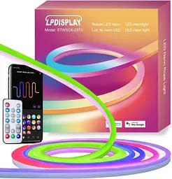 Світлодіодна стрічка LPDISPLAY Neon 3 м, функція DIY RGBIC Light Strip, синхронізація з музикою, працює з Alexa