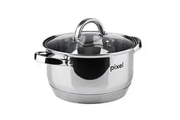 Каструля Pixel, зі скляною кришкою, 22 см, 4,35 л (PX-2001-22)