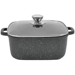 Каструля зі скляною антипригарною кришкою Maestro MR-2828 28 см 8 л Granite литий алюміній