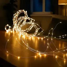 Гірлянда Кінський хвіст від USB 5 метра 1000 LED 20 ниток, жовтий - мініатюра 2