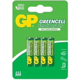 Батарейки GP зелений CELL 1.5V 24G-U4 сольові R03, AAA 4 шт.