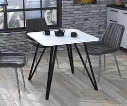 Обідній стіл Ліма 80-80 Закруглені кути Loft Design (Білий)