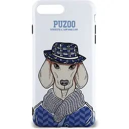 Чохол-накладка PUZOO TPU Glossy Shiny Powder Art dog iPhone 7 Plus/8 Plus White Ravan