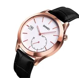 Мужские кварцевые часы Skmei 1581 Prestige черные с розовым