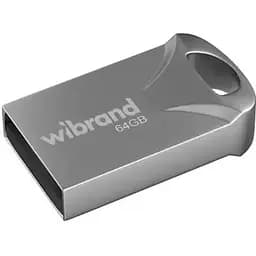 Флеш накопичувач USB 64Gb Wibrand Hawk сріблястий USB 2.0 (WI2.0/HA64M1S)