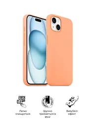 Силиконовый чехол для Apple iPhone 15 Plus, ICON2 Case, оранжевый, противоударный, панель, защита всего корпуса, матовая поверхность Soft Touch, выступает над дисплеем, совместим с защитными стеклами и пленками, с микрофиброй, ArmorStandart (ARM70518) - мініатюра 3