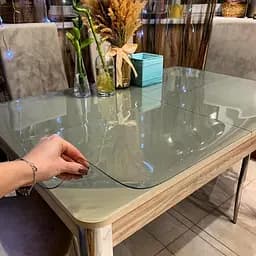 М'яке скло силіконова скатертину на стіл Soft Glass Захист для меблів (3.7х1.2 м) товщина - 2,0 мм Прозоре - мініатюра 9