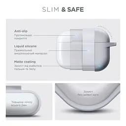 Силіконовий чохол для навушників Apple AirPods Pro 3, Hang Case, білий, ультратонкий захисний кейс товщиною 2 мм, захист від подряпин, пилу та ударів, компактний, з карабіном для кріплення, ArmorStandart (ARM88284) - мініатюра 3