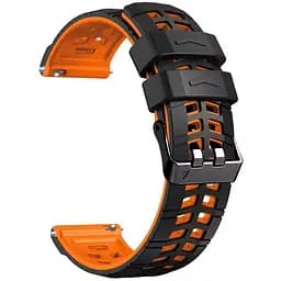 Ремешок силиконовый Tamister для часов Sport 2 черный с оранжевым 22 мм.