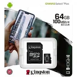 Карта пам'яті Kingston microsdxc 64GB class 10 A1 Canvas Select Plus