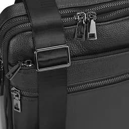Сумка чоловіча шкіряна чорна Tiding Bag 17622-3A через плече з ручкою - мініатюра 5