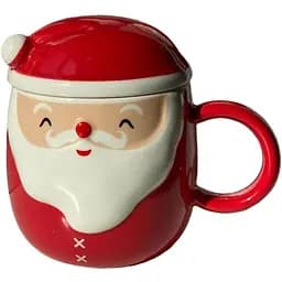 Кружка новогодняя Olens O8030-218-3 Морозко с керамической крышкой 360 мл Красная
