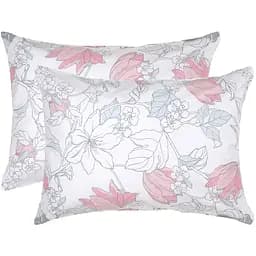 Наволочка Home Line Весенний вечер, бязь, серо-розовая, 50х70 см, 2 шт. (169567)