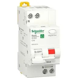 Диференціальний автоматичний вимикач Schneider Electric RESI9 6kA 1P+N 16A C 30mA (R9D25616)