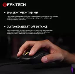 Игровая мышь Fantech UX-3 HELIOS PixArt 3389, 400IPS, 50G, 1600DPI Black - мініатюра 9