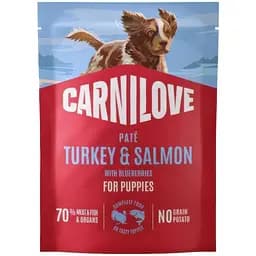 Вологий корм для цуценят Carnilove Turkey & Salmon with Blueberries паштет індичка і лосось з лохиною 300 г