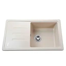 Кухонная мойка гранитная Globus Lux Lugano слоновая кость 780х435мм, Бежевый