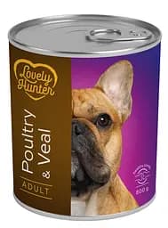 Вологий корм для дорослих собак з м'ясом птиці та телятиною Lovely Hunter Adult Poultry and Veal 800 г