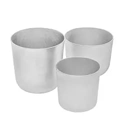 Набор из 3 форм для выпечки пасок, пасхальных куличей, хлеба и кексов из литого алюминия 0.4, 0.35 и 0.2 л, Полімет Серый 86207