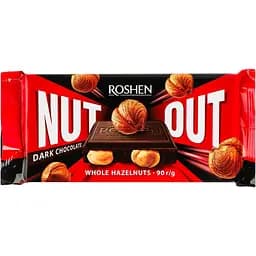 Шоколад черный Roshen Nut Out Whole Hazelnuts 90 г (947720)