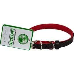 Нашийник шкіряний Lucky Pet, подвійний, 28-36х1,8 см, чорно-червоний