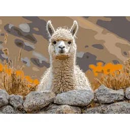 Картина по номерам Strateg Альпака на камне 30х40 см (SS-1300)