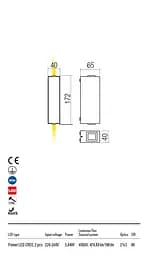 Бра вуличне ACE AP LED SMD 2X5.84W IP54 DG 4000K (5.1.2) Redo 90422 - мініатюра 3