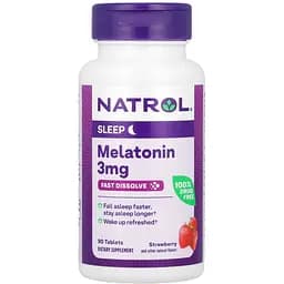Мелатонин Natrol Fast Dissolve быстрорастворимый со вкусом клубники 3 мг 90 таблеток (NTL06076)