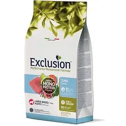 Сухий корм для цуценят великих порід Exclusion Noble Grain Puppy Tuna Large Breed, з тунцем, 12 кг
