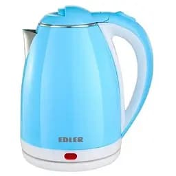 Електрочайник Edler EK8055, синій, 1500W, 1.8 л, дисковий, пластиковий зовнішній корпус, світловий індикатор, захист від
