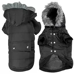 Flamingo Polar Black фламинго полар одежда для собак, куртка с капюшоном, черный 42 см