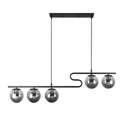 Люстра стельова Levistella 7529814-5 BK+BK, E27, 5 плафонів, чорний метал, сучасний стиль