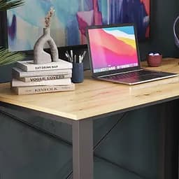 Письмовий стіл Ferrum-decor Драйв 750x1400x700 Чорний метал ДСП Дуб Артізан 16 мм (FRD-103197) - мініатюра 3