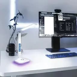 Лампа настільна LED Videx TF05W-RGB White 7 Вт 3000K/4100K/5500K 300 лм сенсорне керування LCD дисплей (VL-TF05W-RGB)  - мініатюра 6