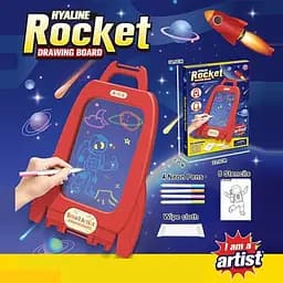 Дощечка для рисования, ракета, 23x34 см, маркеры 4 шт., трафареты, 23.5x34x2.5 см (В ассортименте)