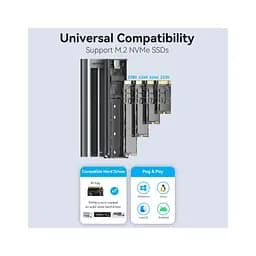 Кишеня зовнішня Vention SSD M.2 (NVME) M-key USB Type-C 3.2 10Gbps Heat Sink Aluminum (KPKH0) - мініатюра 6
