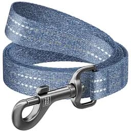 Повідець для собак Waudog Re-cotton, світловідбивний, S, 150х1,5 см, синій