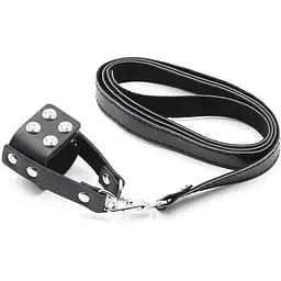 Бандаж чоловічий для витягування пеніса зі штучної шкіри 130 см чорний