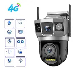 Вулична 4G камера SC23-G 8Мп 2 об'єктиви підтримка SIM-карт віддалений перегляд сигналізація обертання
