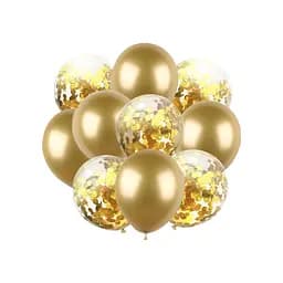 Набор латексных шаров 2 (Золотой хром и Золотое конфетти 30 см).