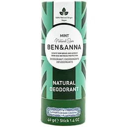 Дезодорант стік Ben&Anna М'ята натуральний в еко упаковці 40 г